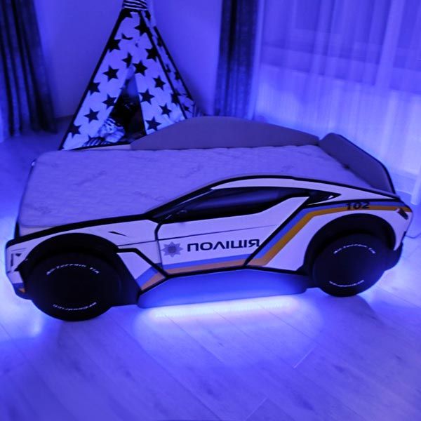 Ліжко машина Поліція UA з підсвіткою