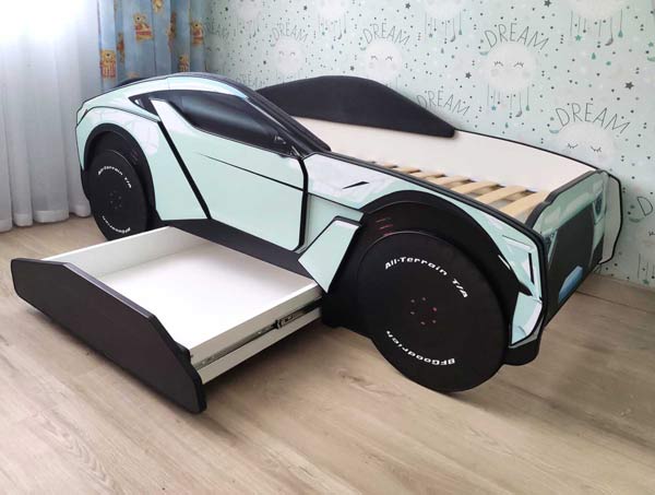 Кровать может быть оборудована удобным ящиком