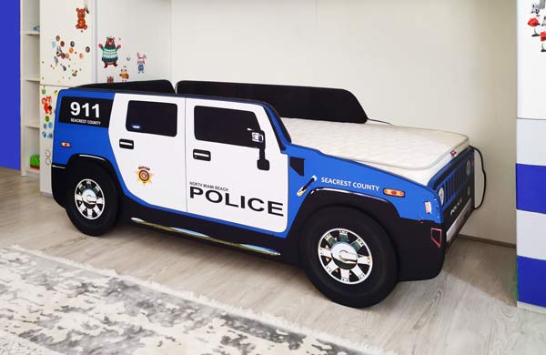 Ліжко машина Джип Поліцейське синьо-біле